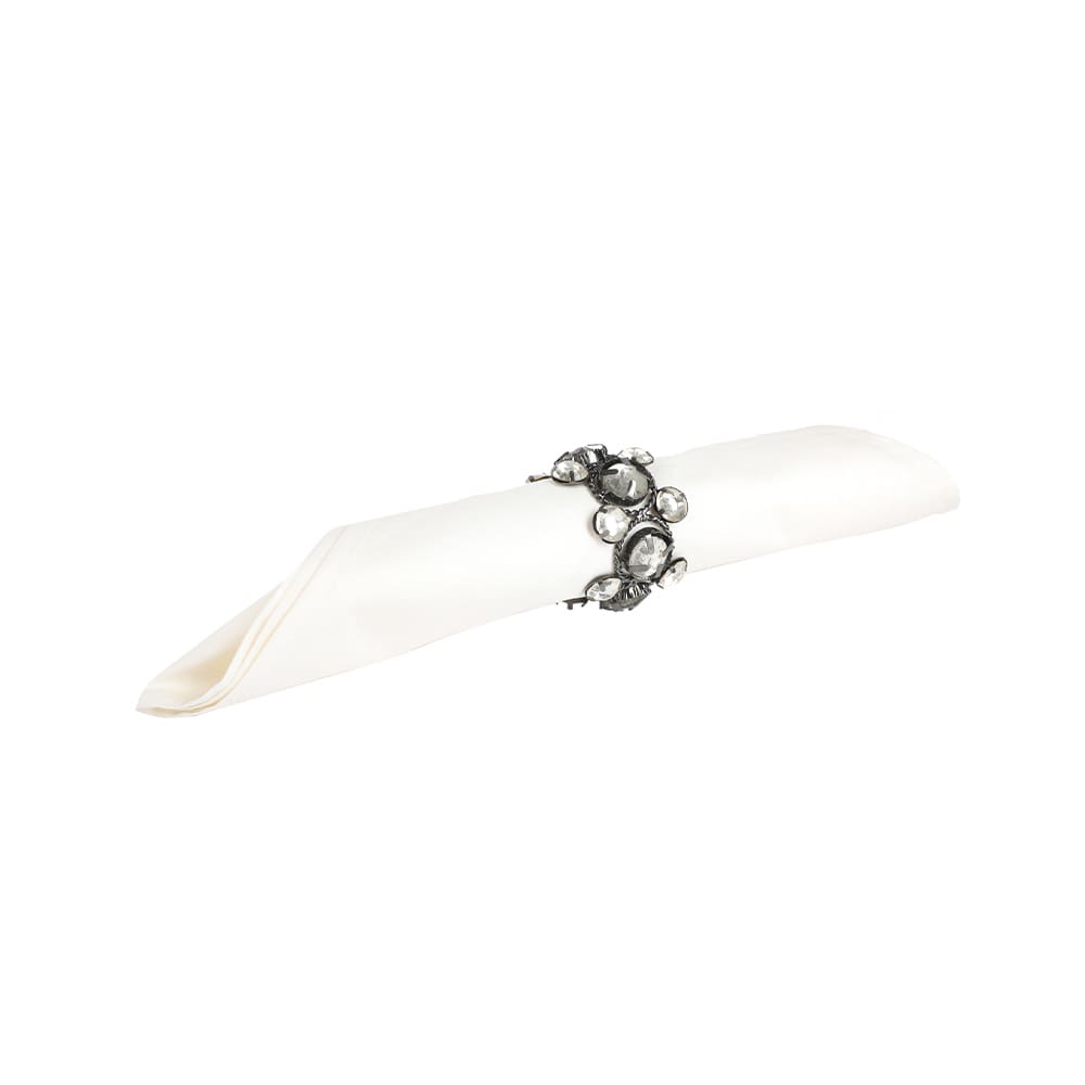 Silver Jewelled Napkin Ring Set of Four